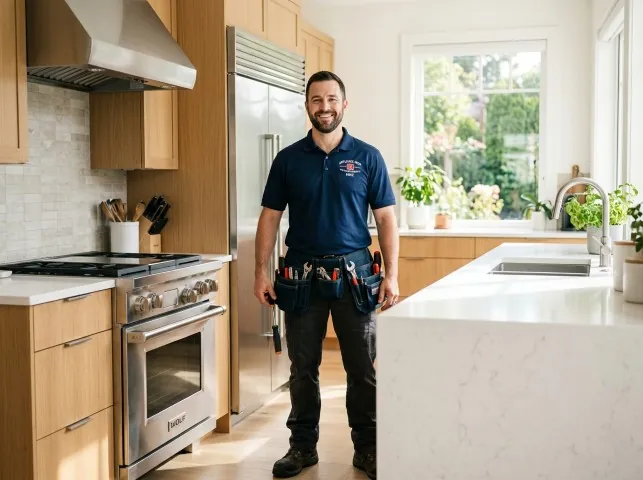 Appliance Repair Hero technician in a Bow, WA kitchen after an appliance repair